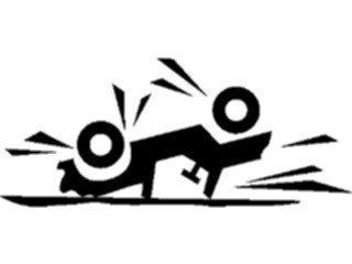 Sticker Custom Preview Image #131377 Transportation Silhouettes Overturned Car