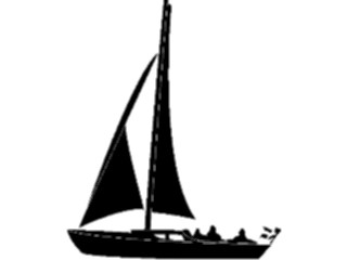 Sticker Custom Preview Image #131414 Transportation Silhouettes Sailboat3