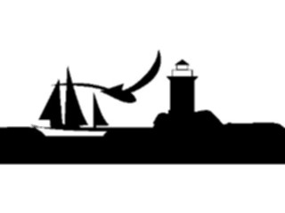 Sticker Custom Preview Image #131418 Transportation Silhouettes Sailboat Scene