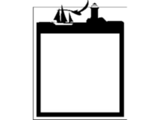 Sticker Custom Preview Image #131419 Transportation Silhouettes Sailboat Scene Frame