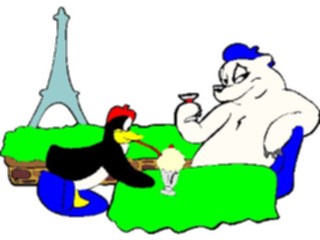 Sticker Custom Preview Image #132054 Travel Leisure Vacations Bear Penguinin Paris