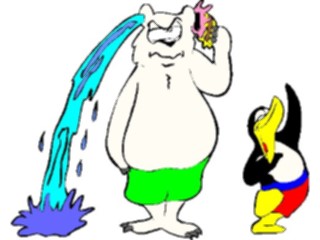 Sticker Custom Preview Image #132062 Travel Leisure Vacations Bear Penguinon Beach