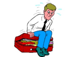 Sticker Custom Preview Image #132291 Travel Leisure Vacations Man Closing Luggage