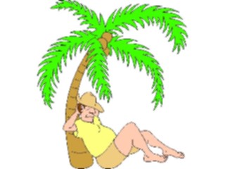 Sticker Custom Preview Image #132368 Travel Leisure Vacations Sleeping Under Palm Tree