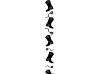 Sticker Custom Preview Image #133306 Western Rodeo Boots Spurs Border