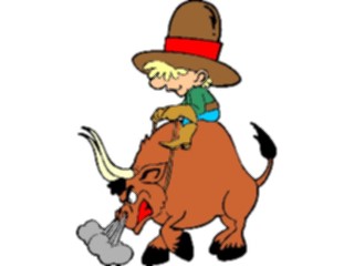 Sticker Custom Preview Image #133308 Western Rodeo Boy Riding Bull