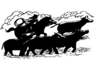 Sticker Custom Preview Image #133346 Western Rodeo Cattle Round Up