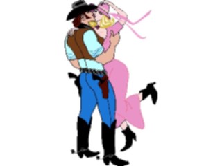 Sticker Custom Preview Image #133355 Western Rodeo Couple Kissing