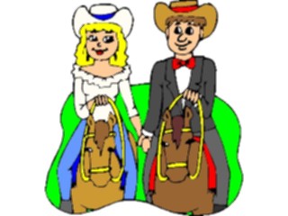 Sticker Custom Preview Image #133356 Western Rodeo Coupleon Horseback