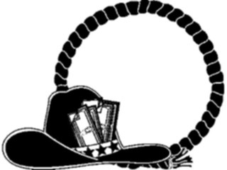 Sticker Custom Preview Image #133517 Western Rodeo Cowboy Hat Frame