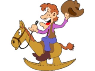 Sticker Custom Preview Image #133534 Western Rodeo Cowboyon Rocking Horse