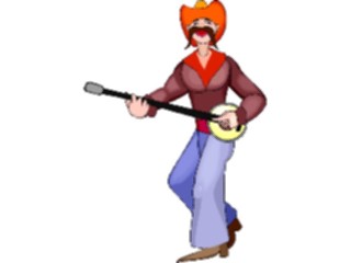 Sticker Custom Preview Image #133536 Western Rodeo Cowboy Playing Music