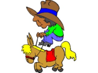 Sticker Custom Preview Image #133544 Western Rodeo Cowboy Riding Donkey