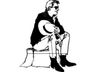 Sticker Custom Preview Image #133563 Western Rodeo Cowboy Sittingon Stump