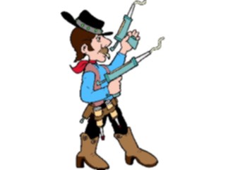 Sticker Custom Preview Image #133581 Western Rodeo Cowboywith Glue Guns