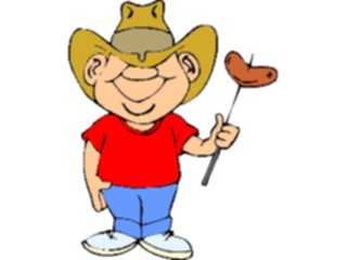 Sticker Custom Preview Image #133582 Western Rodeo Cowboywith Hot Dog