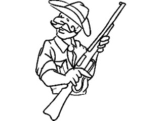 Sticker Custom Preview Image #133591 Western Rodeo Cowboywith Rifle1