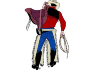 Sticker Custom Preview Image #133597 Western Rodeo Cowboywith Saddle