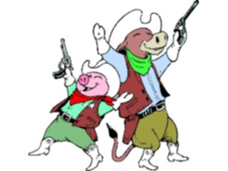 Sticker Custom Preview Image #133879 Western Rodeo Western Cow Pig