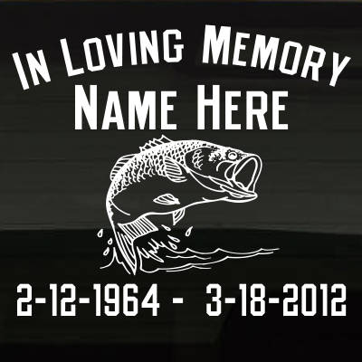 In Loving Memory Decals - Fishing Memorial Window Decals - Custom