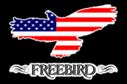 Freebird_American Flag Decal Graphic