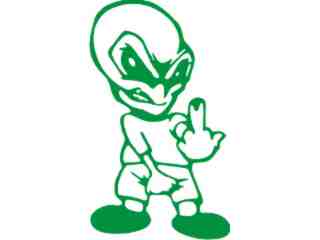  Alien Flickin Bird Decal Proportional