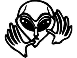 Alien Hands Out Decal Proportional