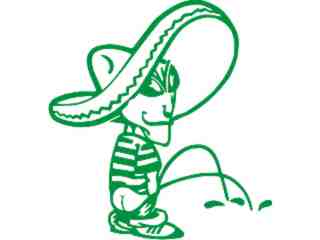  Alien Pisser Sombrero Decal Proportional