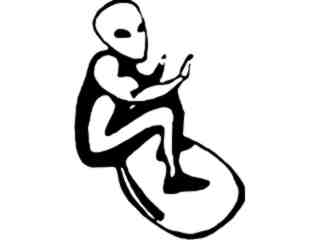  Alien Surfer Decal Proportional