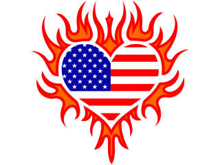  America Heart Flame U S A_ C L 1 Decal Proportional