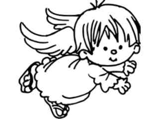  Angel Baby Girl Decal Proportional