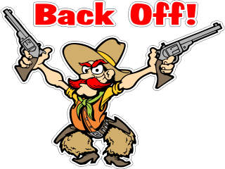  Back Off Cowboy Gunslinger_ C L 1 Decal Proportional