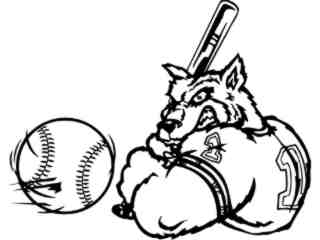  Baseball Dog Hitter_ M B 1 Decal Proportional