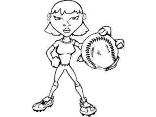  Baseball Girl_ M B 1 Decal Proportional