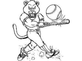  Baseball Tiger Cub Hit_ M B 1 Decal Proportional