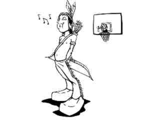 Basketball Indian Arrow Shot_ M B 1 Decal Proportional