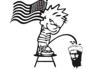  Bin Laden Getting Pissed On Decal Proportional