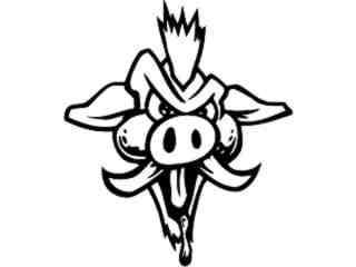  Boar Hog Head 5_ M B 1 Decal Proportional