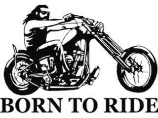  Bornto Ride Motorcycle Decal Proportional