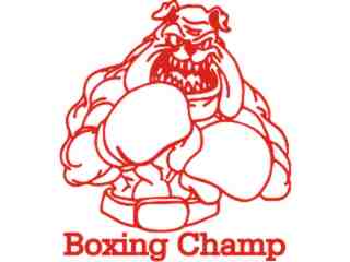  Boxing Champ Bulldog Decal Proportional