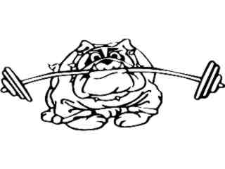  Bull Dog Weightlifter Decal Proportional