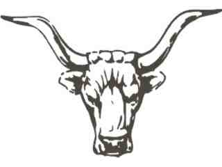  Bull Longhorns Decal Proportional