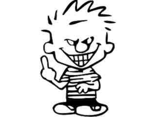  Calvin Finger Boy Evil Decal Proportional