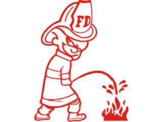  Calvin Fire Fighter Piss Fire Decal Proportional