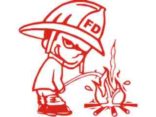  Calvin Firefighter Pisser Decal Proportional