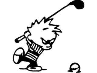  Calvin Golfer Frustrated Decal Proportional