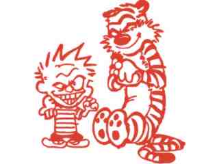  Calvin Hobbs Evil Decal Proportional