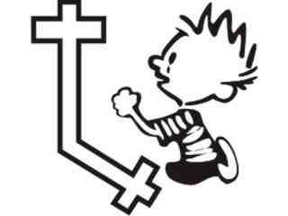  Calvin Praying 3 Decal Proportional