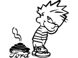  Calvin Shit On Ford Decal Proportional