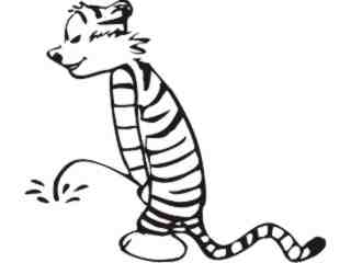  Cat Calvin Pisser Decal Proportional